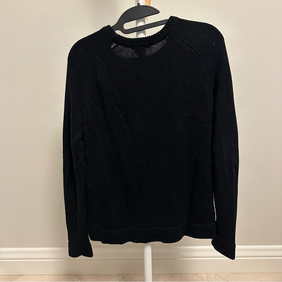 Vince Black Knit Sweater with Diagonal Zipper - Picture 2 of 6